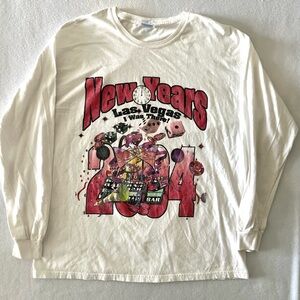 2004 New Years Las Vegas‎ Sz XL I Was There Graphic White Hanes T- Shirt Tee